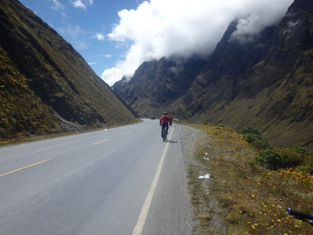 camino en bicicleta desde La Paz